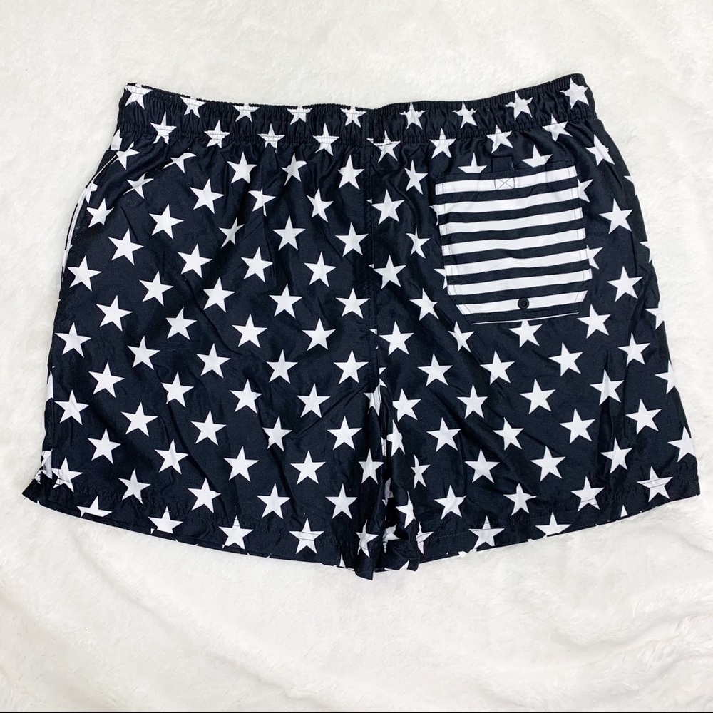 NEW Jake Austin Black & White Stars Swim Trunks Men’s XXL